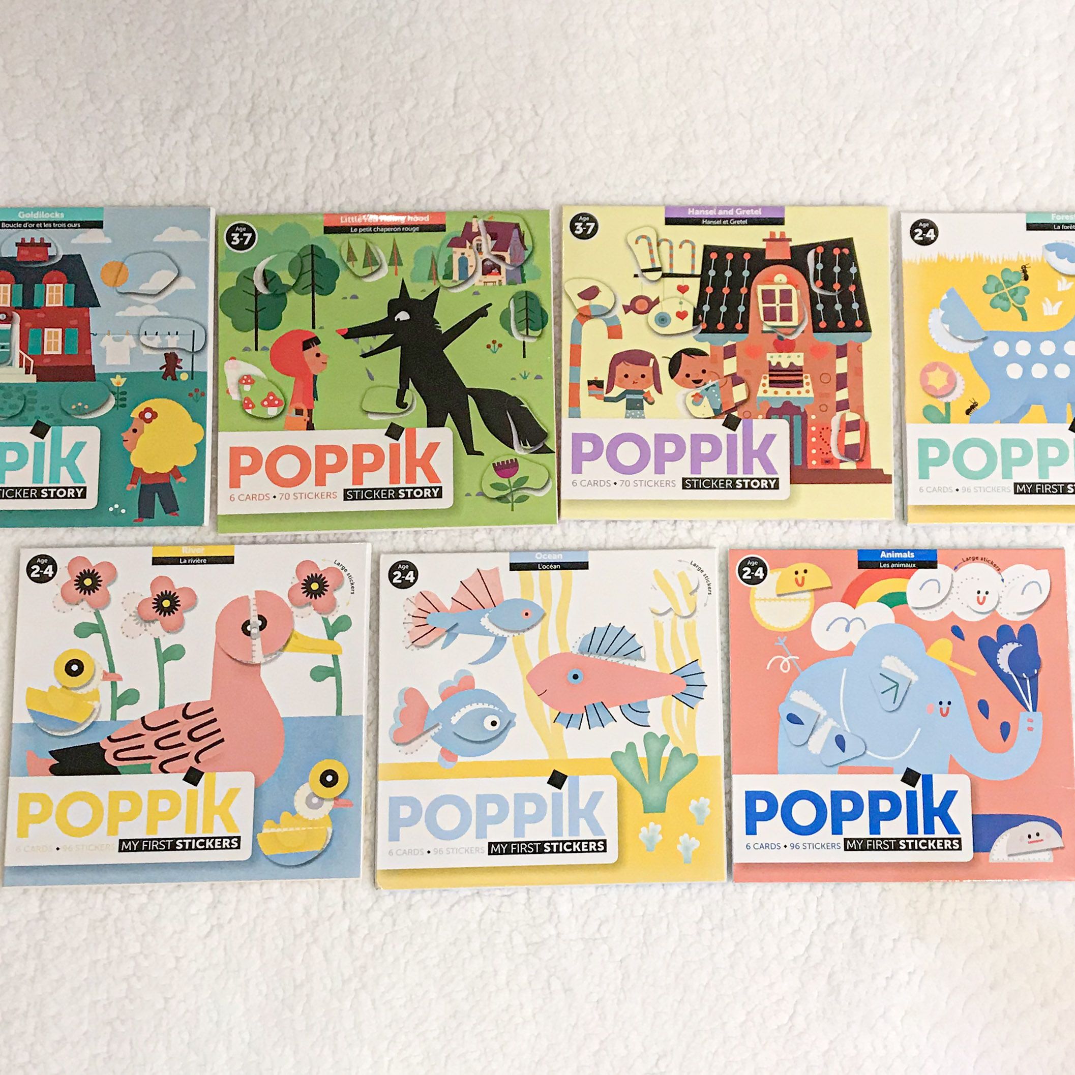 Mes premières Gommettes 6 cartes Bébés Animaux 96 Stickers 2 ans Poppik